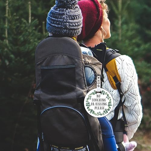 Miniatura 7 de Letreros de bebé con texto en inglés "Do Not Touch Baby", etiqueta para cochecito de bebé, paquete de 2 letreros de "No tocar o besar", letrero de