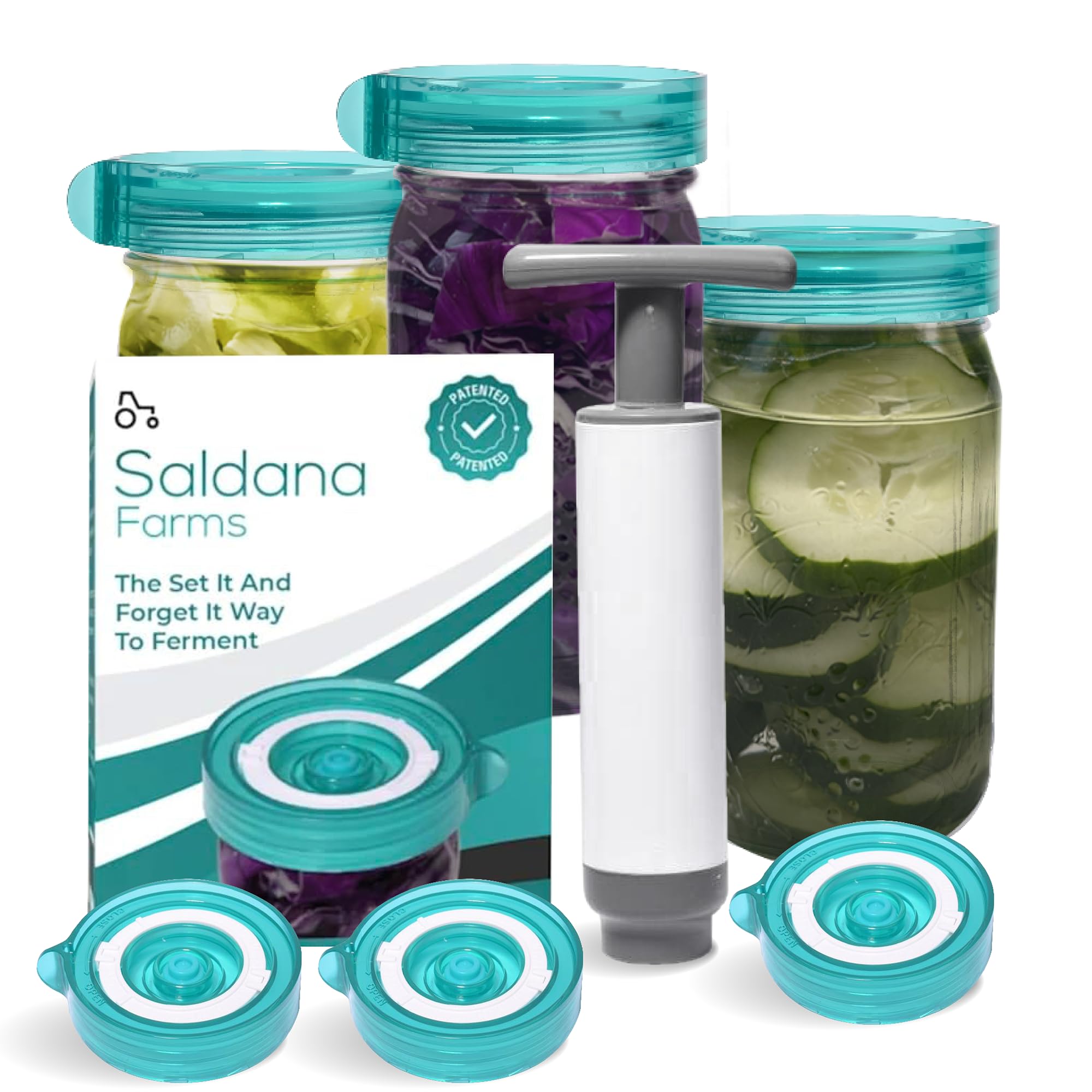Kit de fermentación con bomba extractora de oxígeno para tarros Mason boca ancha