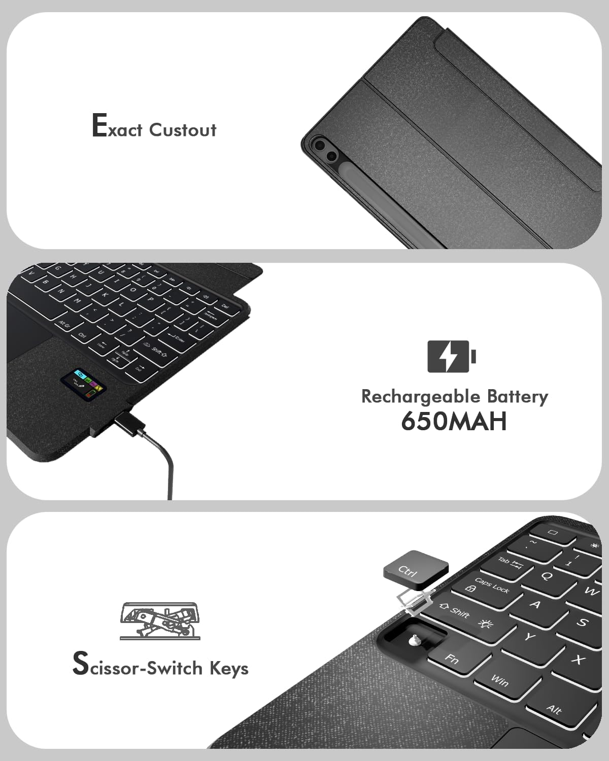 Doohoeek Keyboard Folio with removable keyboard and kickstand