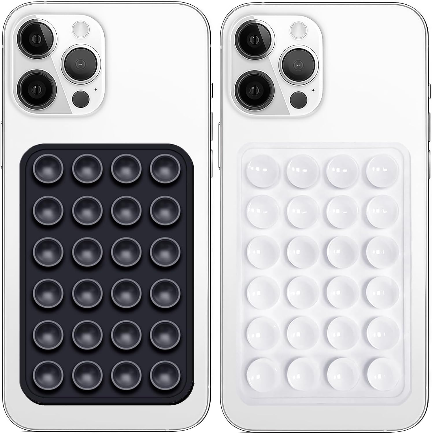Anteel 2 Pack Silicone Suction Phone Case Mount, Non Slip Sticky Grip, Silicon Adhesive Suction Cup Mount, Strong Grip Holder for Selfies and Videos (LightPink&Translucent)