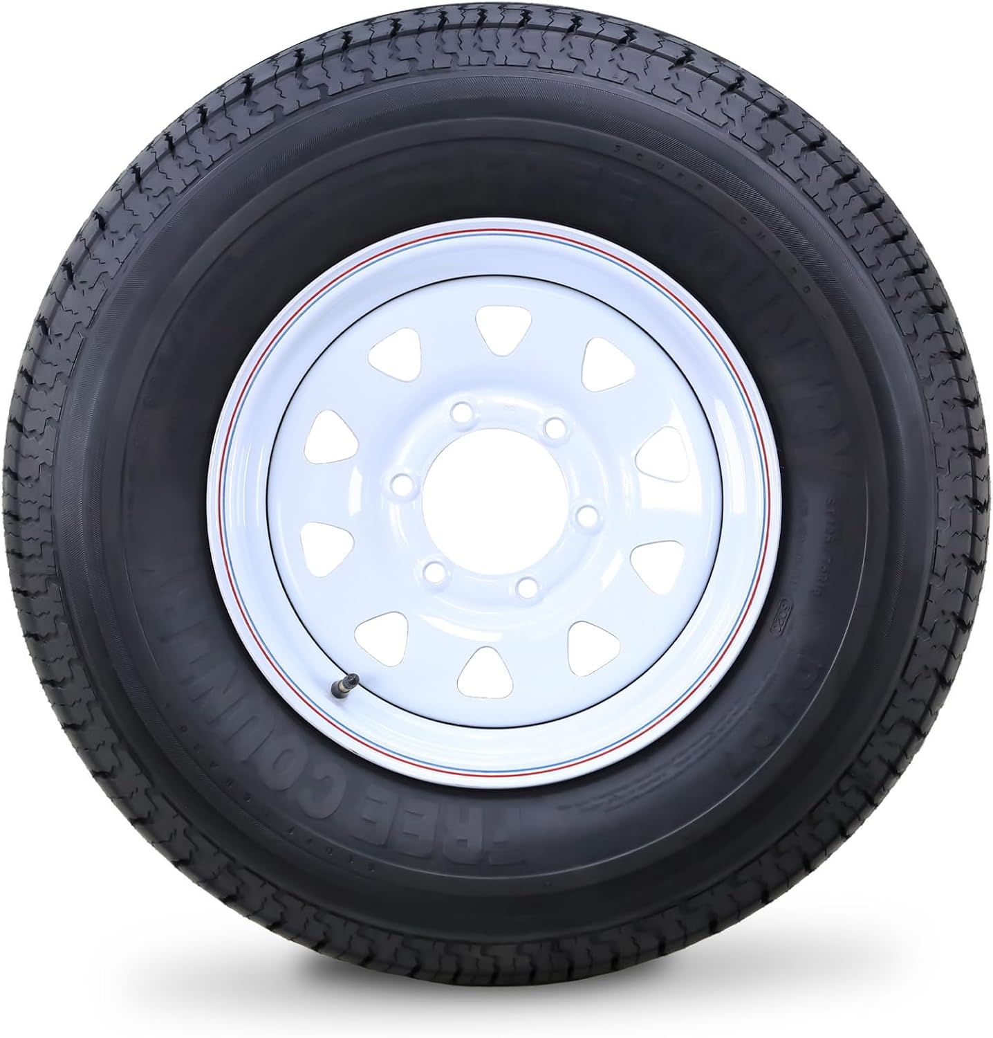 Free Country Trailer Tire Wheel Assembly ST225/75R15 10-Ply E 117M 6 Lug on 5.5" PCD White Spoke Rim