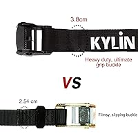 Vista 3 de KYLIN SPORT Anillos de gimnasia con correas ajustables, anillos de gimnasio resistentes para dominadas y inmersiones, entrenamiento cruzado