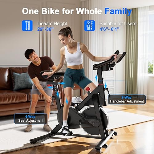 Miniatura 3 de Bicicleta de Ejercicio, Bicicleta de Ciclismo Interior con 32 Niveles de Resistencia Magnética Ajustable, Bicicleta de Ciclo con Capacidad de Peso