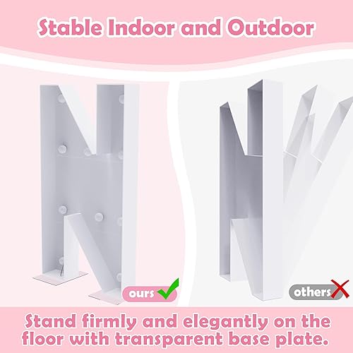 Miniatura 4 de Xiomot Marco de mosaico de letras grandes con luz de marquesina de 4 pies para fiesta de cumpleaños, boda, telón de fondo, decoración de