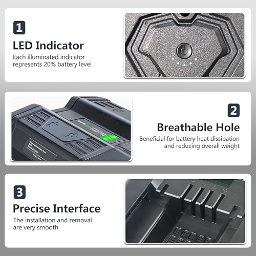 Miniatura 4 de FSKE Reemplazo de batería de 56V 5.2Ah para batería EGO 56V BA2800 BA1400 BA4200 BA2800T BA1400T Batería de iones de litio de 56 voltios