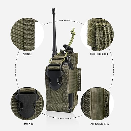 Miniatura 14 de VIPERADE MOLLE - Funda de radio universal para walkie talkie para cinturón y chaleco, soporte de radio táctico para Baofeng, Motorola Beige Bronceado