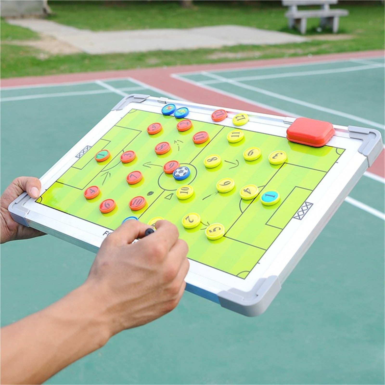 Calcio Strategia Trainer Board Lega Calcio Tattiche Magnetiche Piastra con Penna Cancellare A Secco Calcio Traning Equimpment Accessori