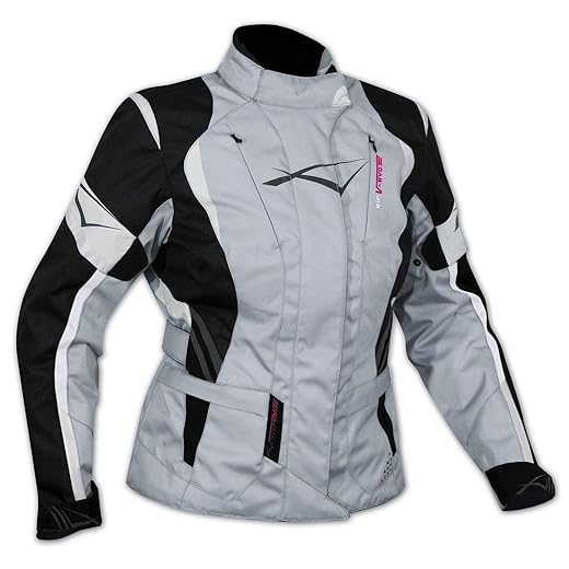 A-Pro Lady Giacca Moto Donna Impermeabile Termica Sfoderabile Protezioni CE Grigio M
