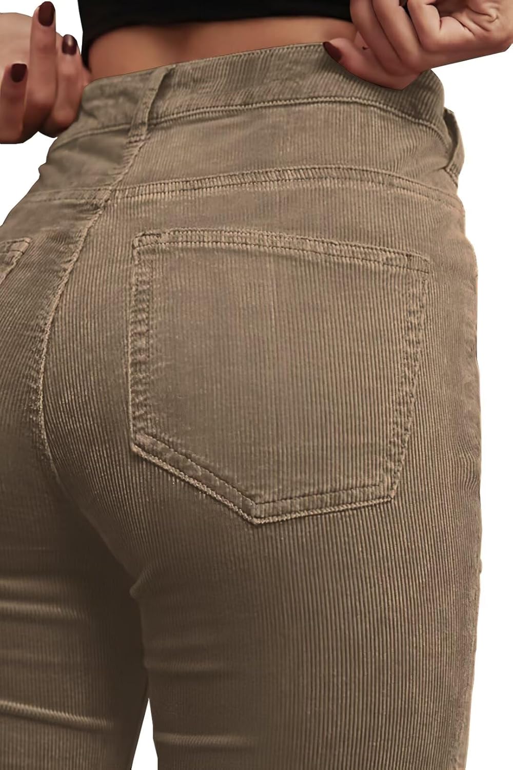 Hybrid & Company Super Comfy Stretch Women 5 Pockets Corduroy Boot Cut Pants - Image 7