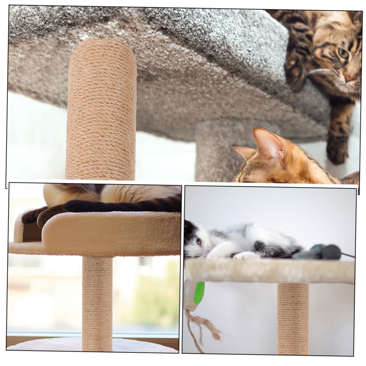 SUPVOX Griffoir pour Chat en Sisal De Remplacement Poteau à Griffer Vertical 30 Cm Matériau Abs Robuste pour Arbre à Chat DIY Adapté D'intérieur
