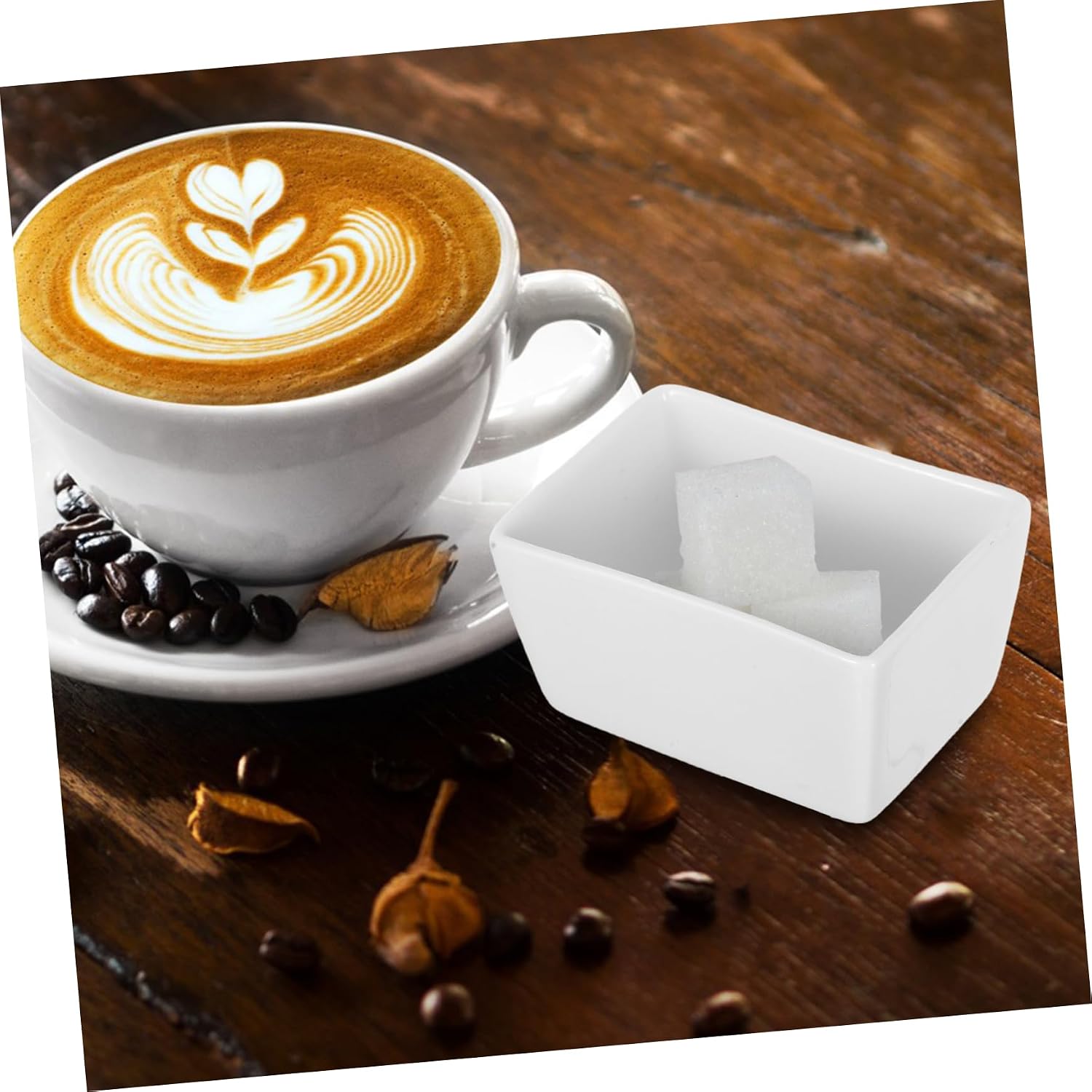 2pcs Rectangular Ceramic Sugar Container Sugar Canisters for Kitchen Coffee Station Organizer Effortless Cleaning Porcelain Design