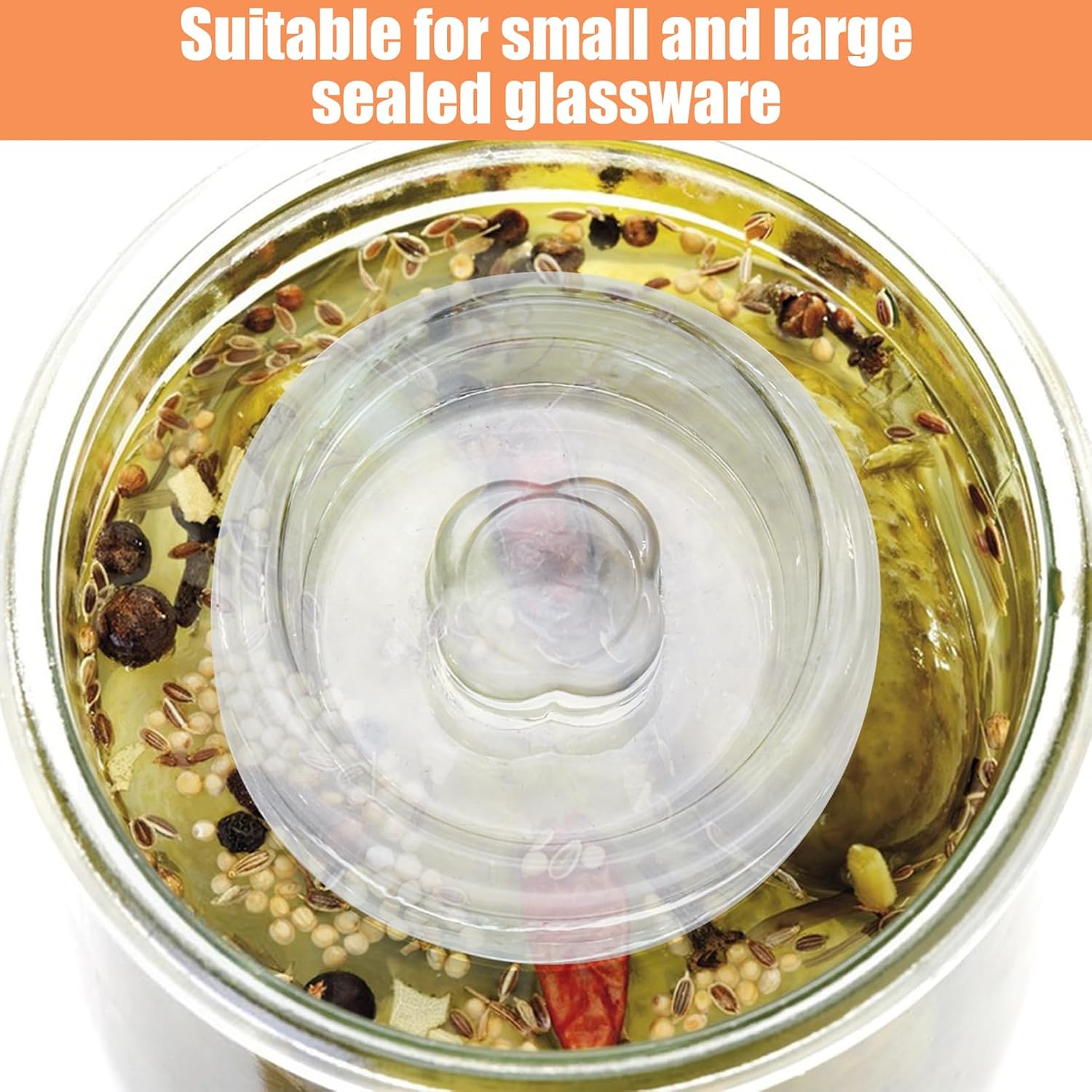 2 PCS Glass Fermentation Weights, Fermenting Lids for Wide Mouth Mason Jars, Canning Weights for Home Making Sauerkraut, Pickles, Kimchi