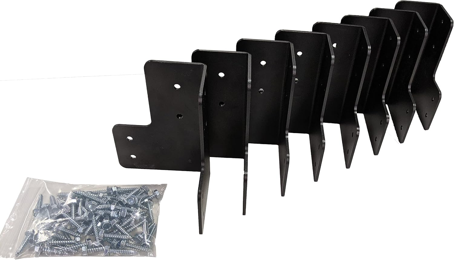 c2M 8 Piece Heavy Duty Bracket Set w/ Screws for Custom Workbench | Corner Brace for Wood, 7ga. Steel | Custom Sized Worktable System for Garage, Shop, Industrial, & Crafting | Right Angle Brackets