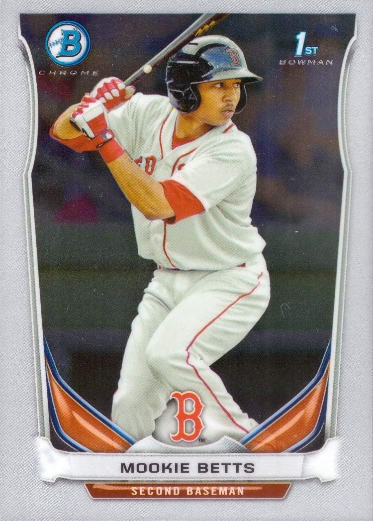 2014 Bowman Chrome Prospects Baseball #BCP109 Mookie Betts Pre-Rookie Card - 1st Bowman Chrome Card