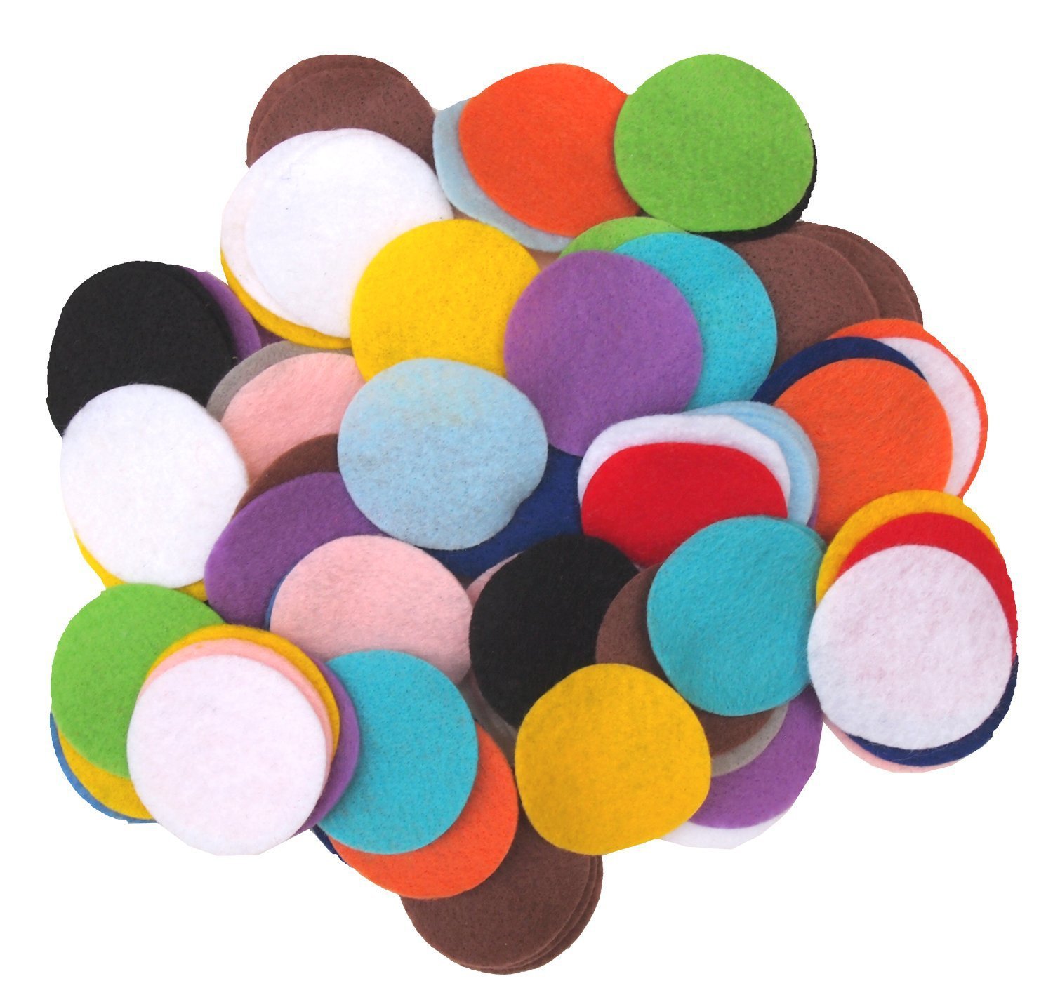 200PCS Circle Felt Pads Round Appliques for DIY Craft Decoration and Sewing Handcraft (Mixed Colour, 1.2")