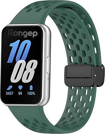 Rongep [Air Loop] Samsung Galaxy Fit 3 ile Uyumlu Kordon Delikli Tasar m Manyetik Tokal  Galaxy Fit3 Kordon Terletmeyen Yumu ak Silikonlu Nefes Alabilen Samsung Galaxy Fit3 Kordonu