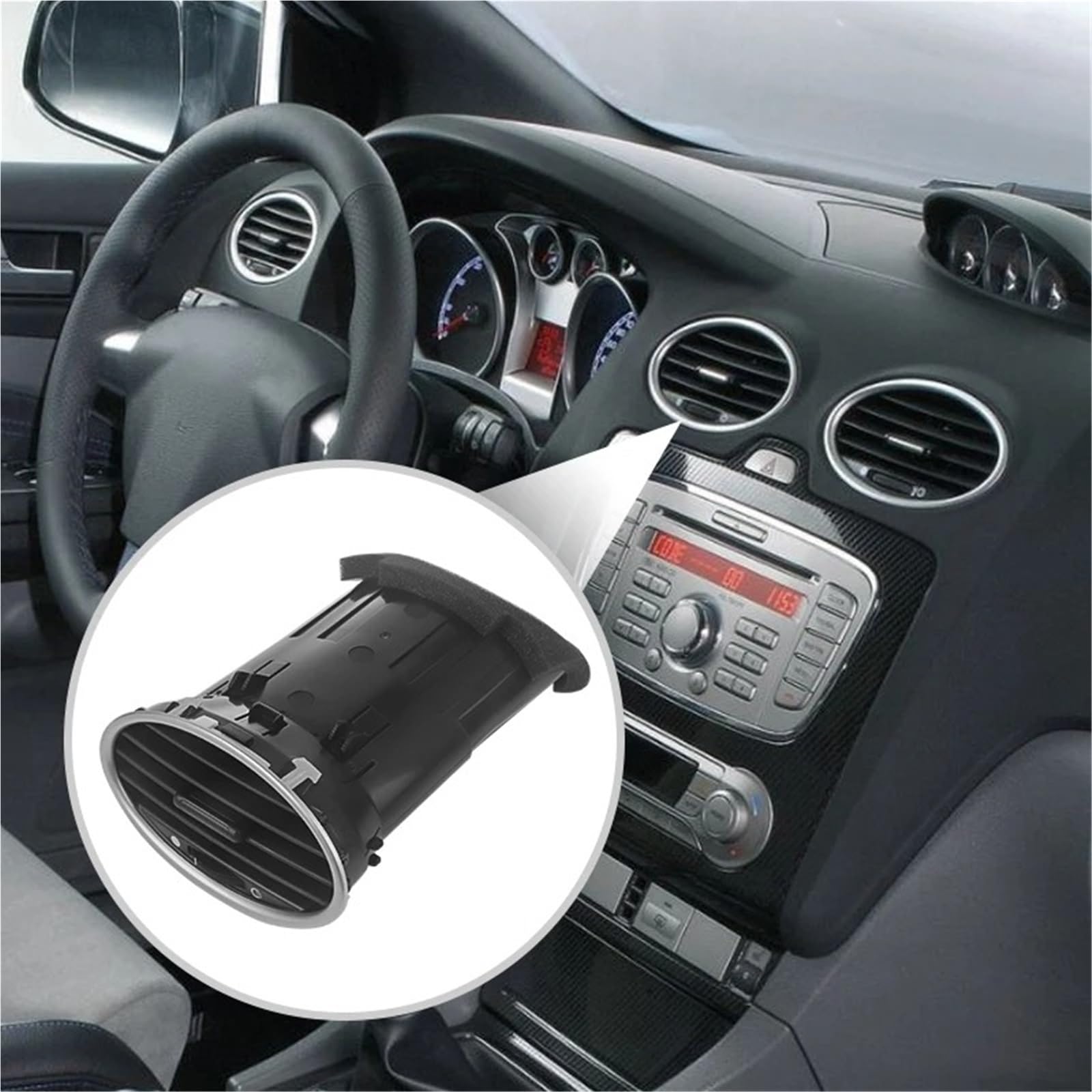 Para Ford Para Focus MK2 2005-2013 Rejilla De Ventilación Salida Aire Acondicionado Central Tablero Delantero 4M51A014L21AD Rejilla Salida Aire Panel Instrumentos(2pcs)