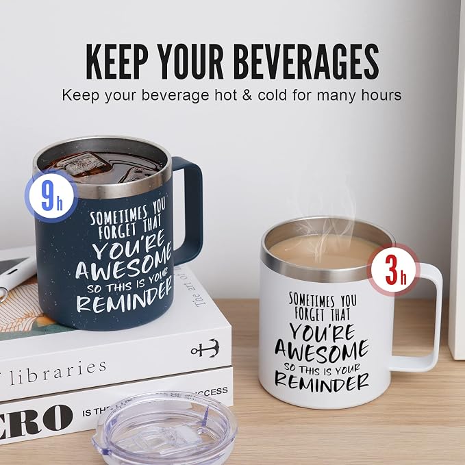 Taza térmica de acero inoxidable 14oz color azul marino miniatura 5
