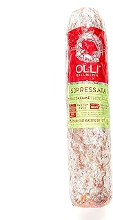 Olli Salumeria, Preservative-Free Salami Bulk Stick, Sopressata - with Whole Black Peppercorn and Garlic (4-5 lbs avg, 1 Pack)