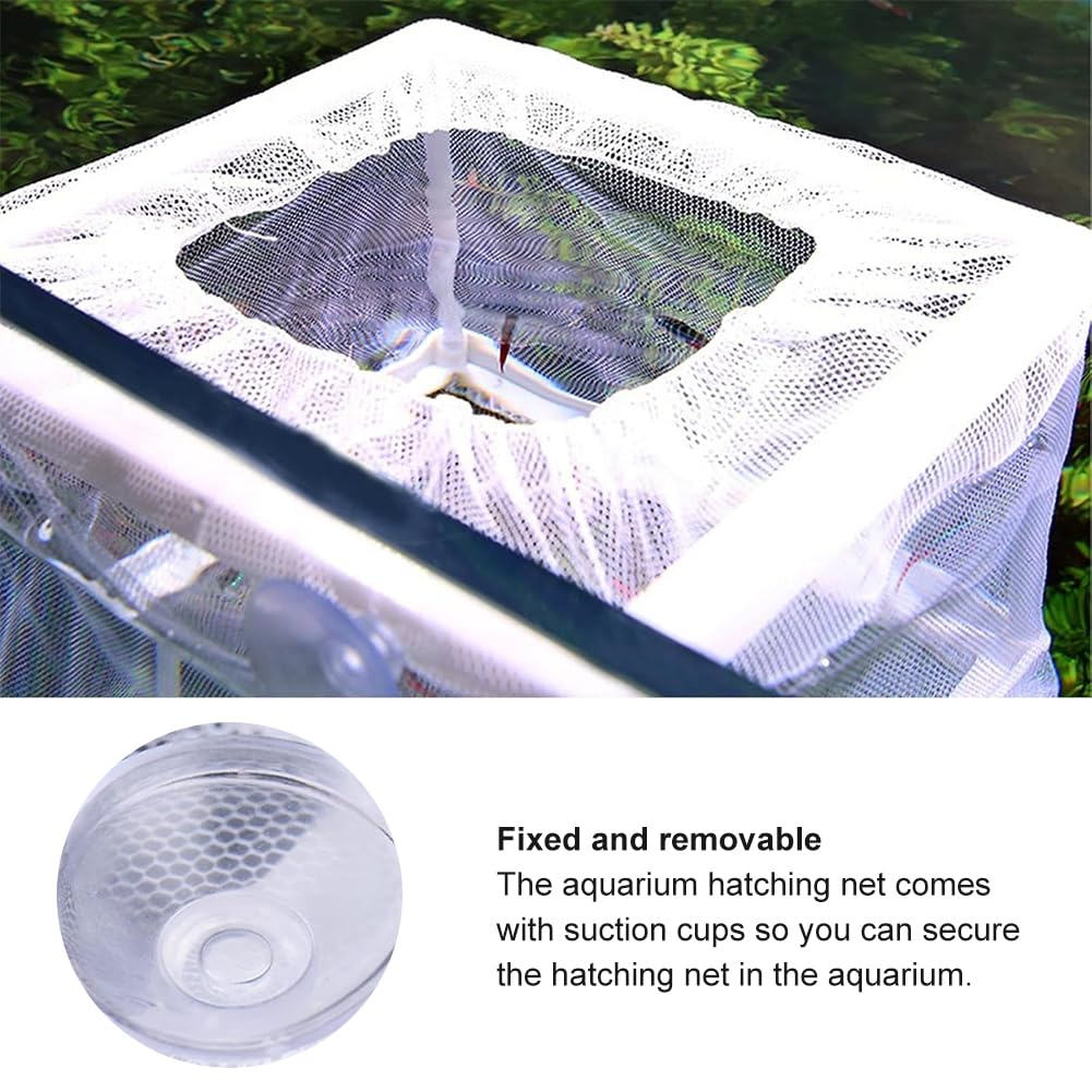 Scatola di Allevamento di Pesci, 2pcs Sala Parto Acquario, nursery acquario, scatola in rete per l'allevamento di pesci, scatola incubatrice di Pesce Acquario con ventose, rete di isolamento14x15x16cm