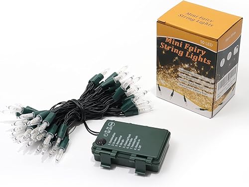 Miniatura 70 de WATERGLIDE Paquete de 2 50 luces LED de Halloween al aire libre, 16 pies con 8 modos, luces de árbol impermeables que funcionan