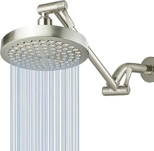 Nuodan High Pressure Rain Shower Head With 11'' Extension Ar - High Flow Rainfall Showerhead