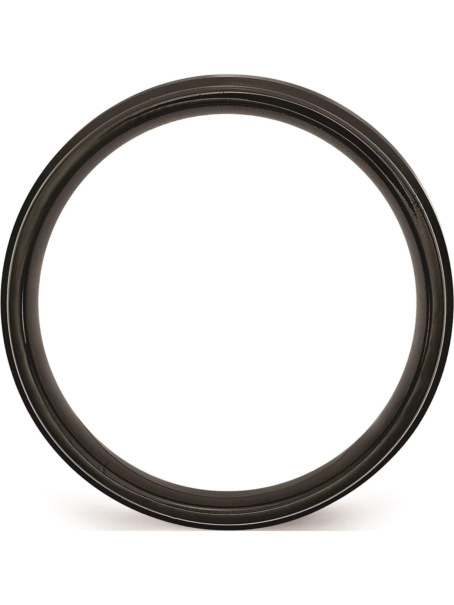 Chisel Stainless Steel 6mm Black IP-Plated Brushed Center/Polished Edges Band (Width=6)