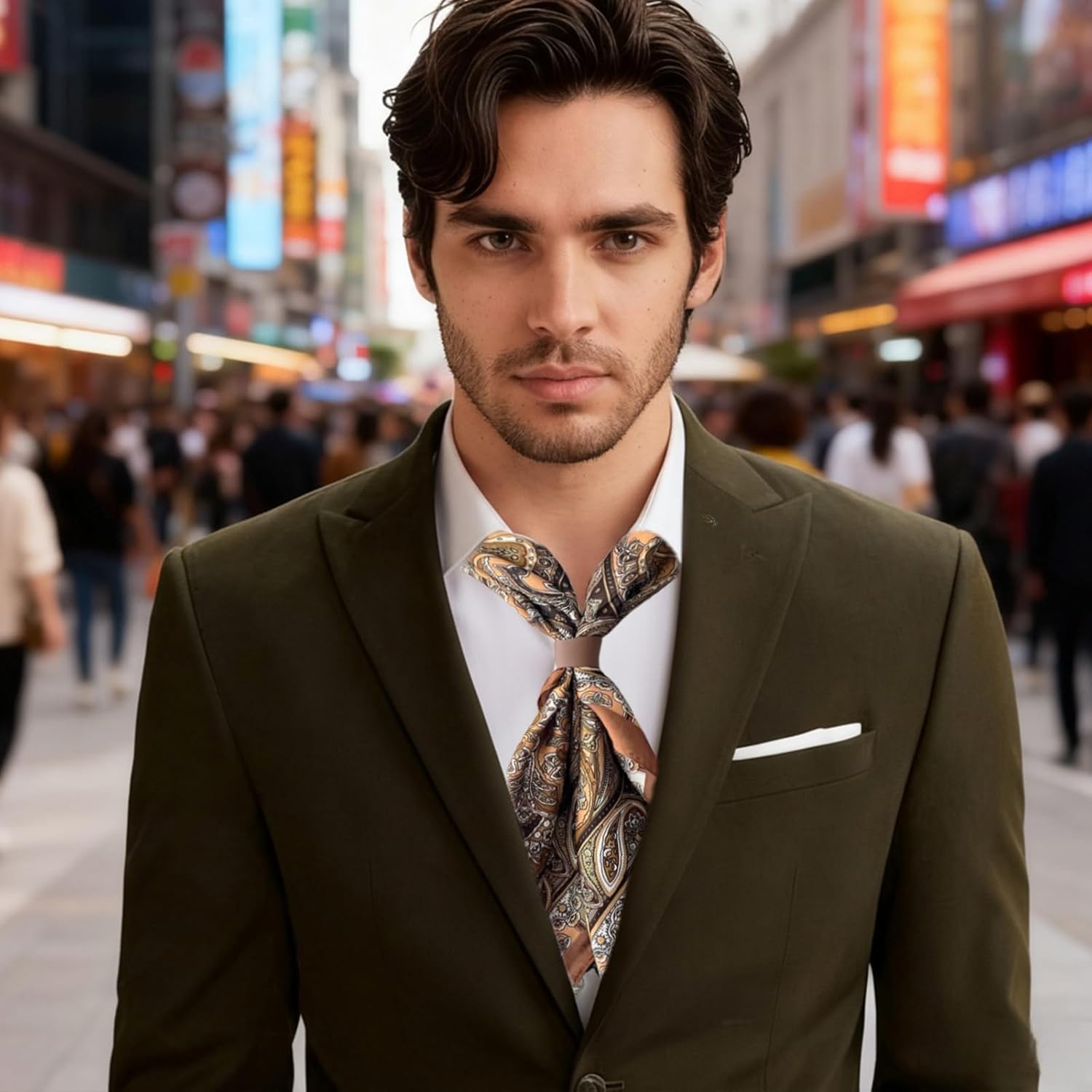 Square Scarf for Men Silk Feel Neck Scarf Satin Bandana Neckerchief Head Scarves Fashion Gifts for Men Formal Casual Business - Image 4