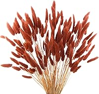 120pcs Burnt Orange Bunny Tails Dried Pampas Grass 17" Bulk Boho Flowers for Fall Wedding Home Decor Crafts