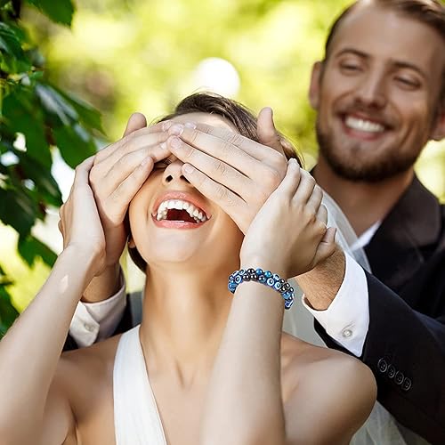 Miniatura 6 de CARPDIM Triple Protection Bracelet Evil Eye bracelet and Black Obsidian evil eye Beads Bracelet for Men Women Healing Bracelets Bring Good Luck