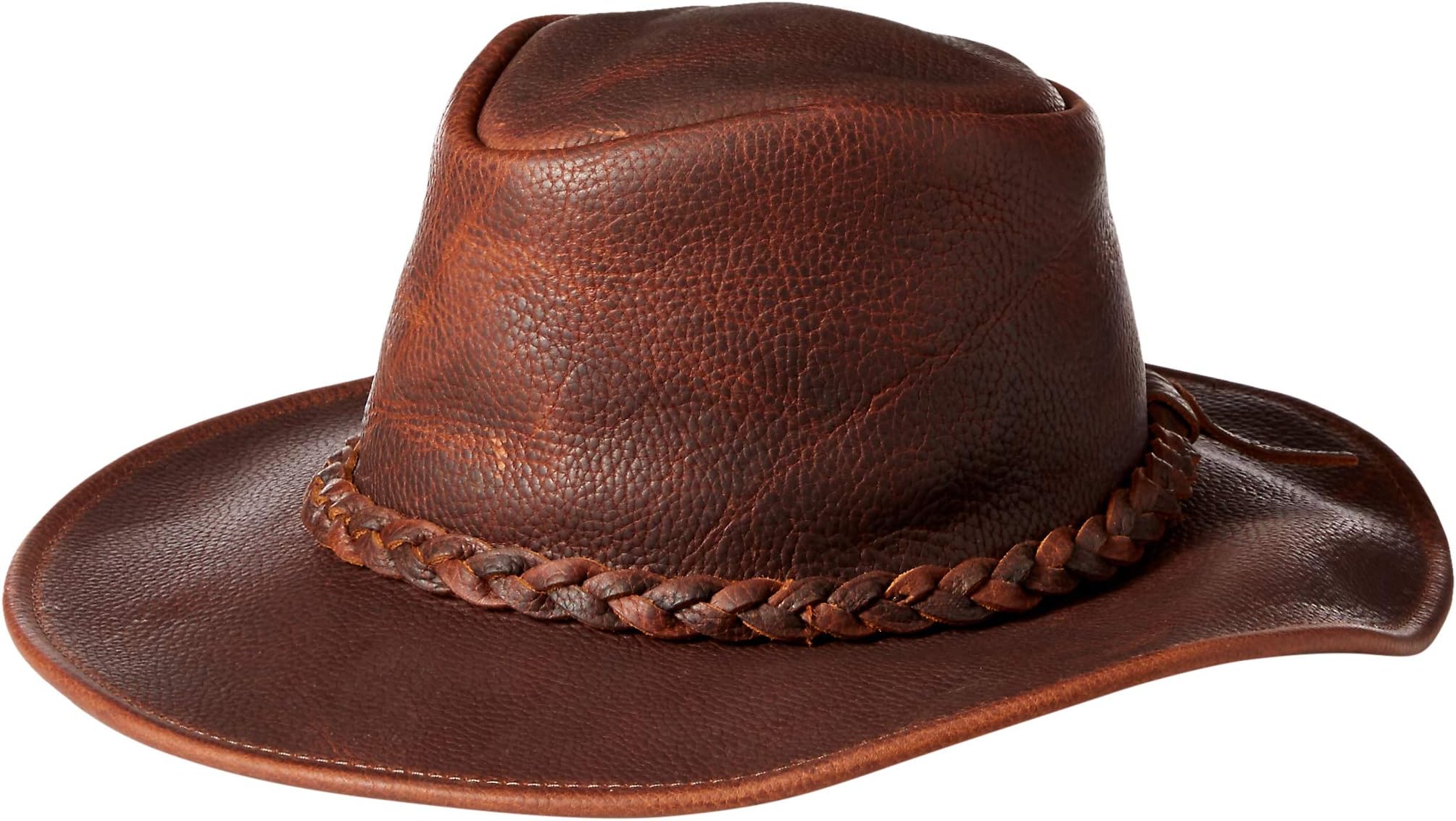 Henschel Walker, Full Grain Leather, Shapeable Brim, Braided Band