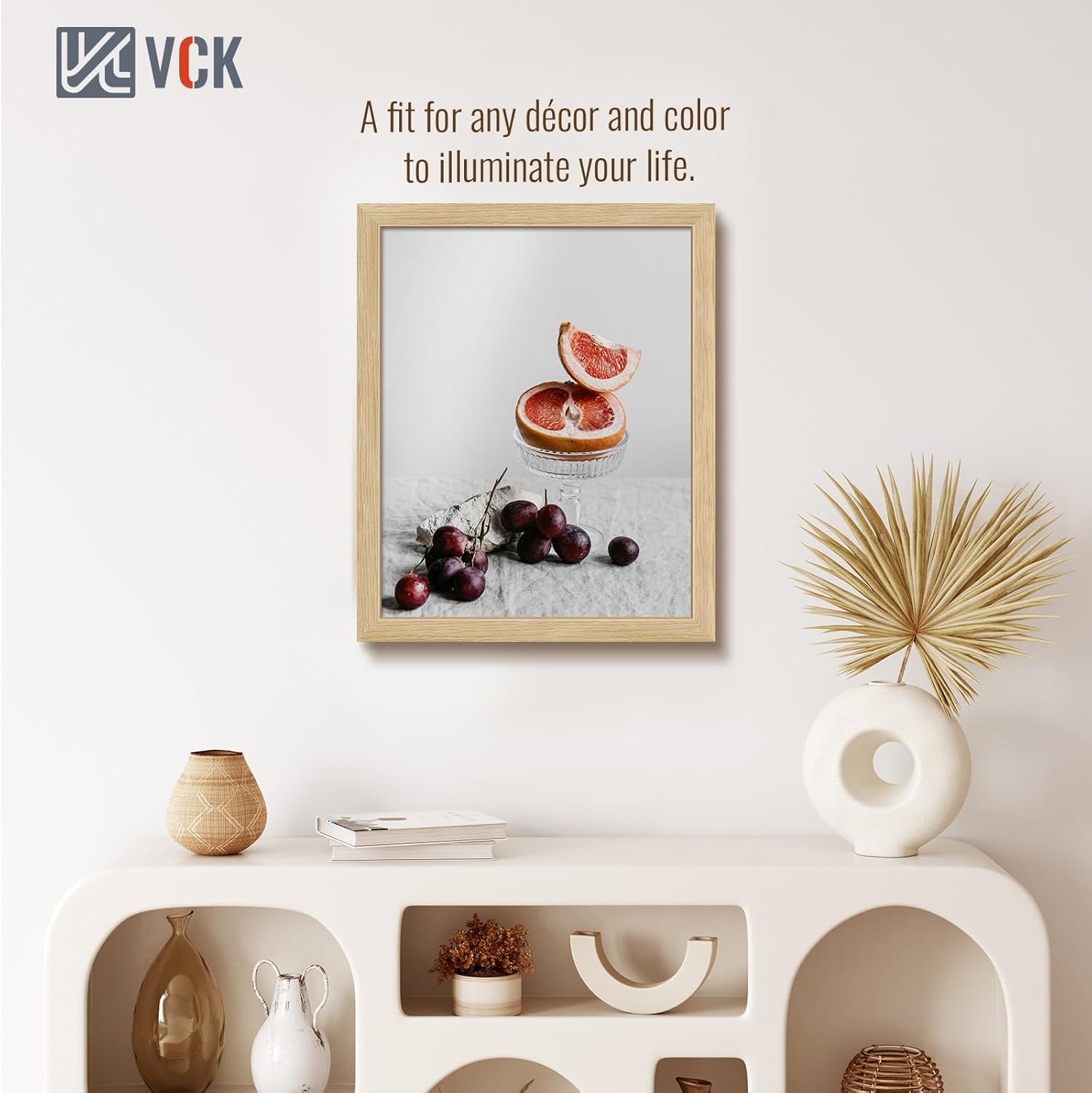 VCK 16x20 Poster Frame 5 Pack - Oak, Natural Solid Wood Picture Frames for Wall, Wall Gallery Frame