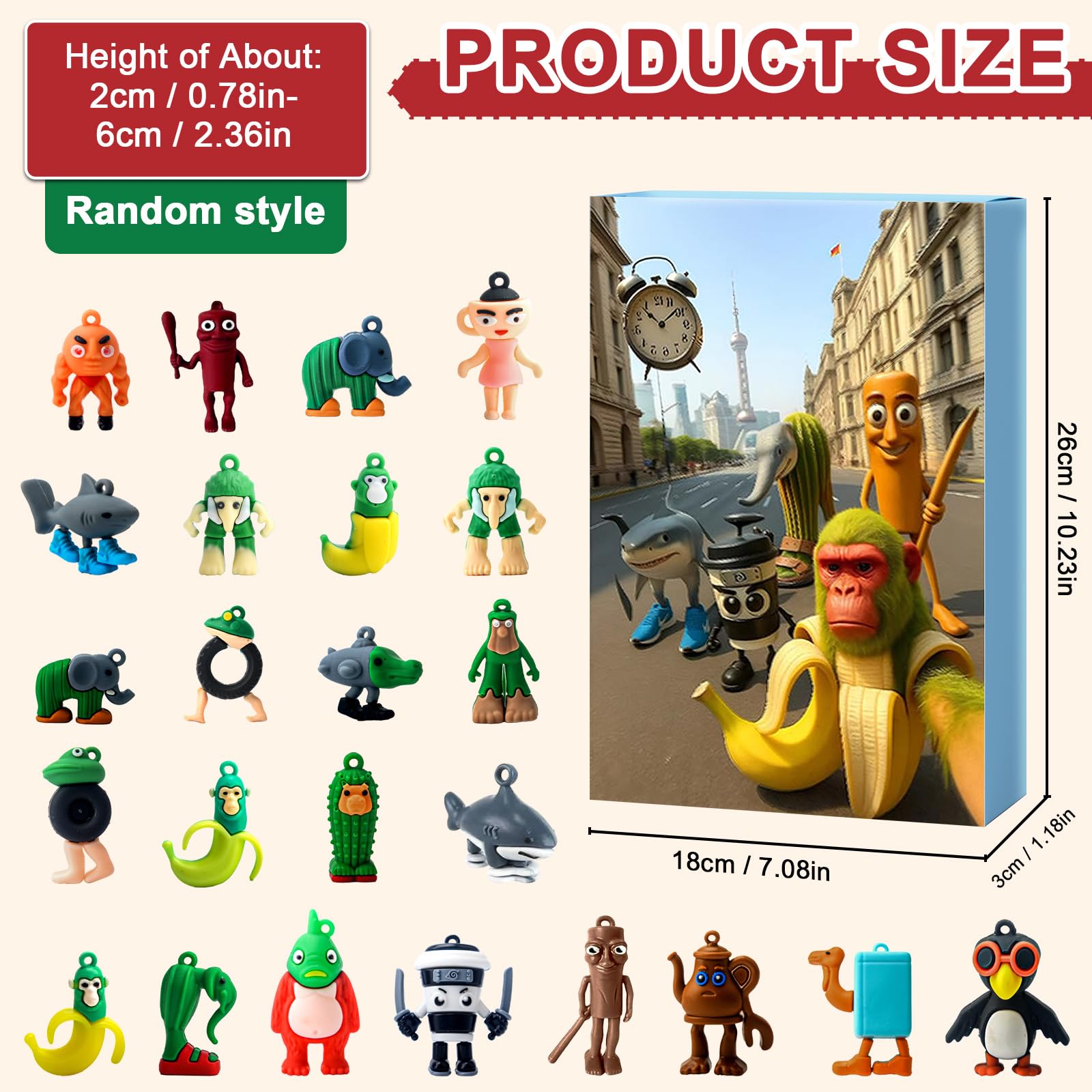 Calendrier De L'Avent Italien Brainrot 2025 Tung Tung Tung Sahur Tralalelo Tralala Compte à Rebours De Noël Calendrier De L'avent Cadeau 24 Jours