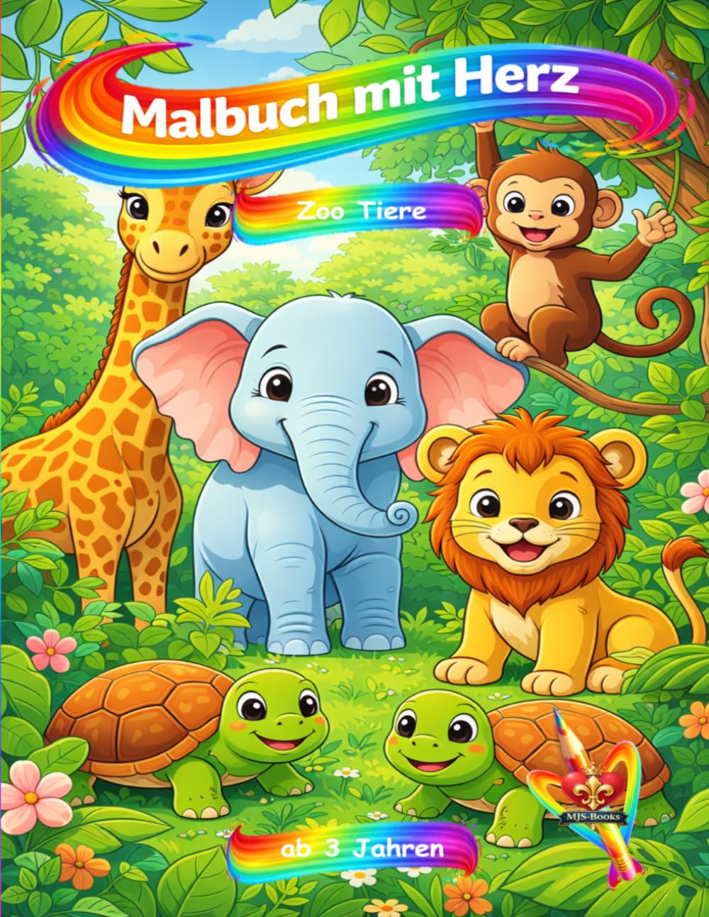 Malbuch mit Herz - Zoo Tiere: ab 3 Jahre