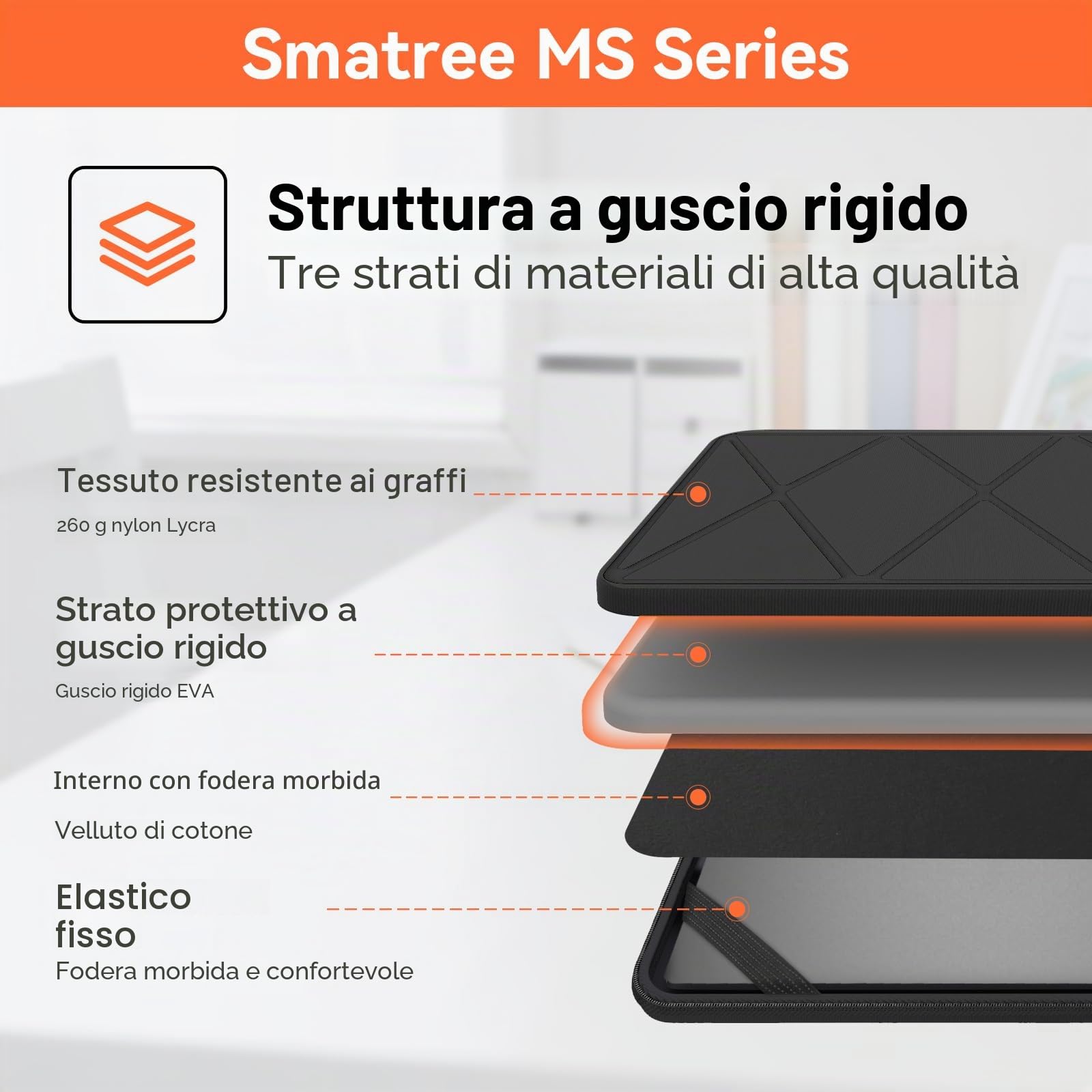 Smatree MS78T custodia rigida in EVA con supporto per 15,6 pollici Samsung Galaxy Book 5/4/3 360, per 15,6 pollici Samsung Galaxy Book 2 Pro 360 portatile, antiurto Hard custodia