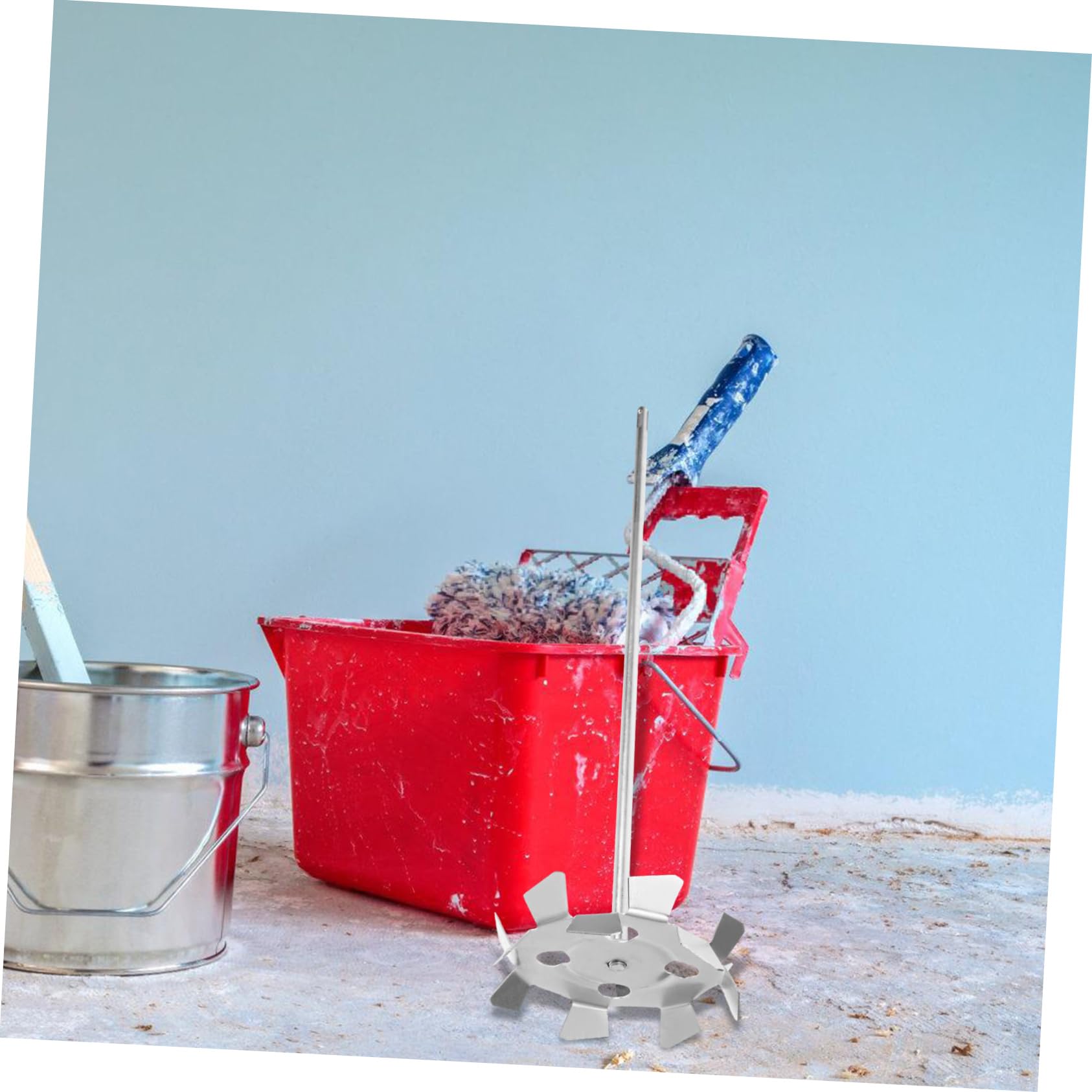 jojofuny Praktischer Mischer Beton Bohrmischer aus Galvanisiertem Eisen mit Schnellem Effizientem Mischen und Einfacher Installation für Bauprojekte und Heimrenovierung