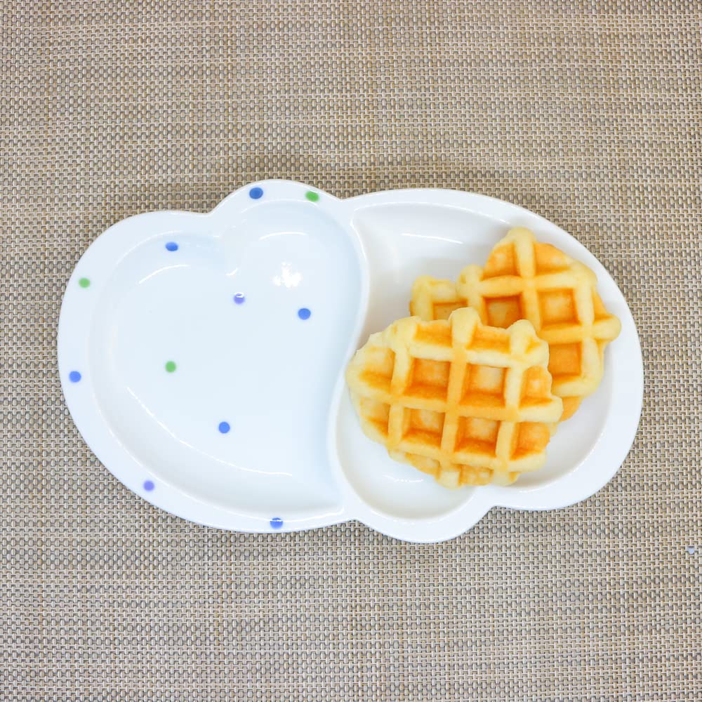 新品 有田焼 一珍 メイン皿 四角皿 皿 プレート 波佐見焼 青 ラスター Amazon | 仕切り皿 有田焼 波佐見焼 色彩水玉ハート仕切り皿（青