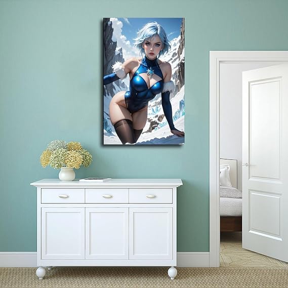 AI Bodysuit Beauty, AI Sexy Girl, Sexy Lingerie, Short-haired Beauty 29 Canvas Poster Wall Art Decor Print Picture Paintings for Living Room Bedroom Decoration Frame: 20x30inch(50x75cm)
