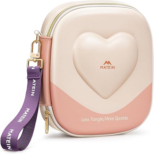 MATEIN Organizador de artículos electrónicos de viaje para niñas, bonita funda rígida para accesorios, bolsa organizadora de cables portátil, bolsa