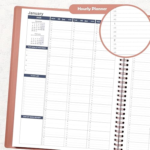 Miniatura 6 de Agenda de citas 2026, agenda semanal 2026, enero de 2026 a diciembre de 2026, 9 x 11 pulgadas, agenda diariapor hora 2026