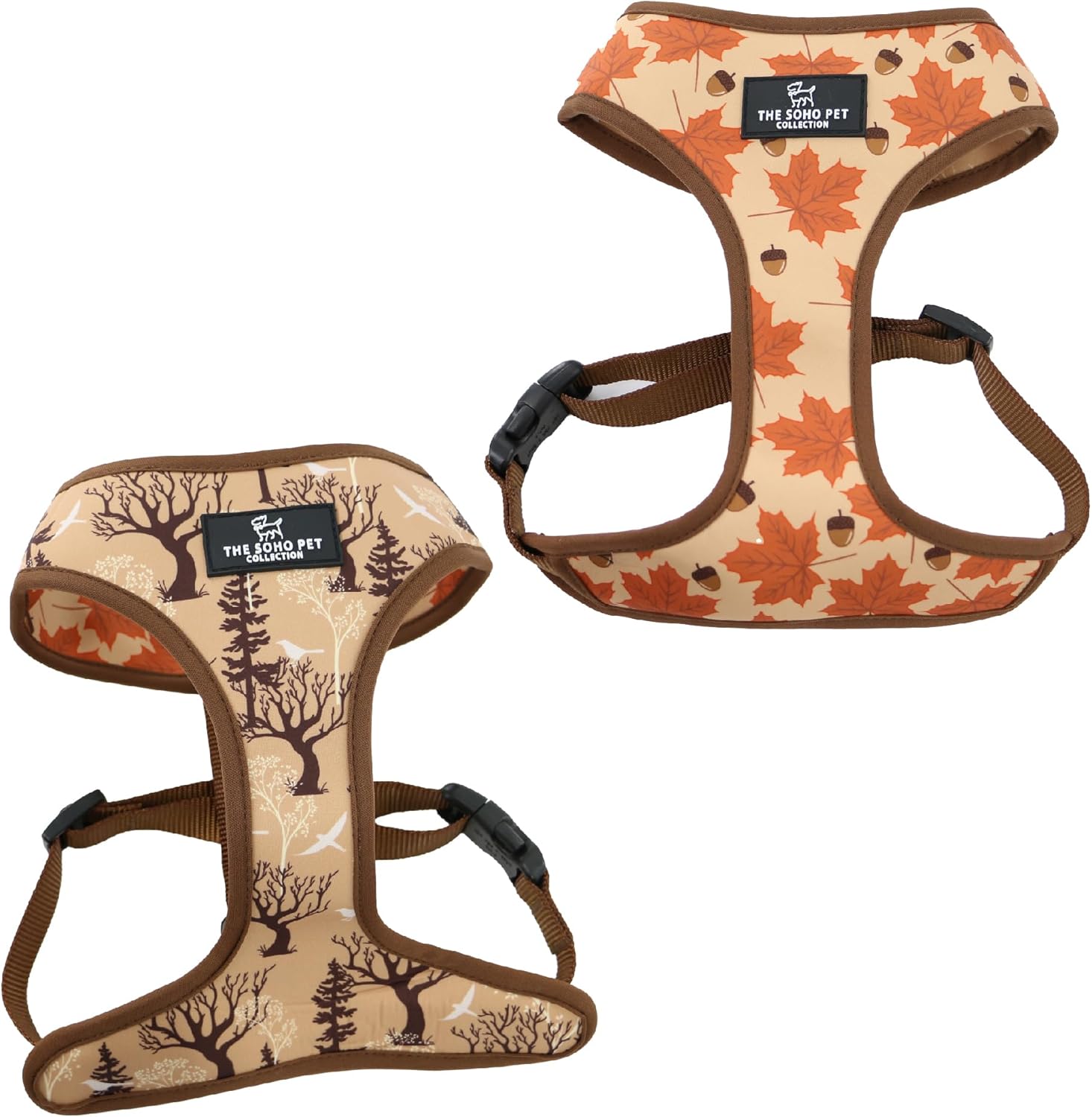 Ancol Dog Reversible Harness Maple Leaf/Woodland - Comfortable Weatherproof Pet Accessory - Lightweight Fashionable Dog Puppy Outfit - Small
