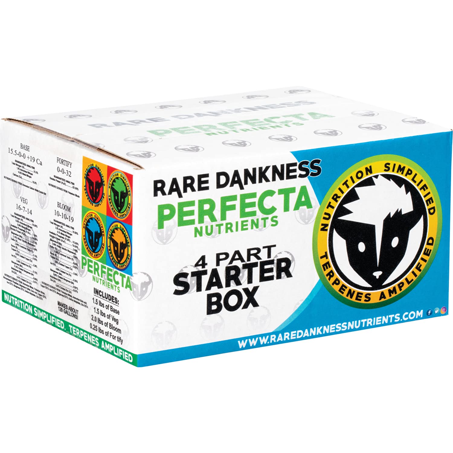 RDNSTARBOX Perfecta 4 Part Starter Box Custom Mixing Kit for Personal Hydroponic Gardening with BASE, VEG, BLOOM, and FORTIFY