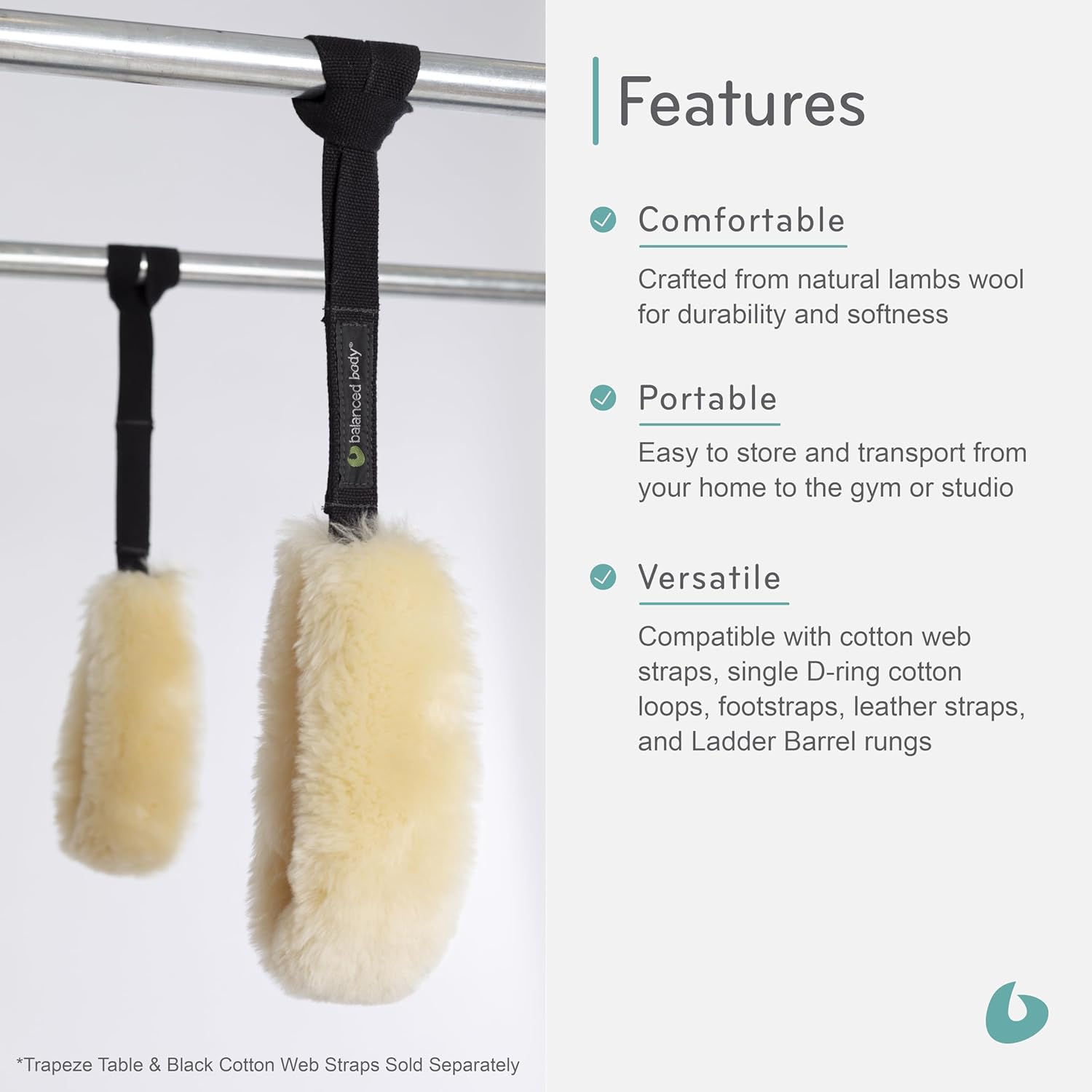 Balanced Body Fuzzies, Trapeze Table Loops, Pilates Gym Equipment and Exercise Equipment for Home Gym or Pilates Studio