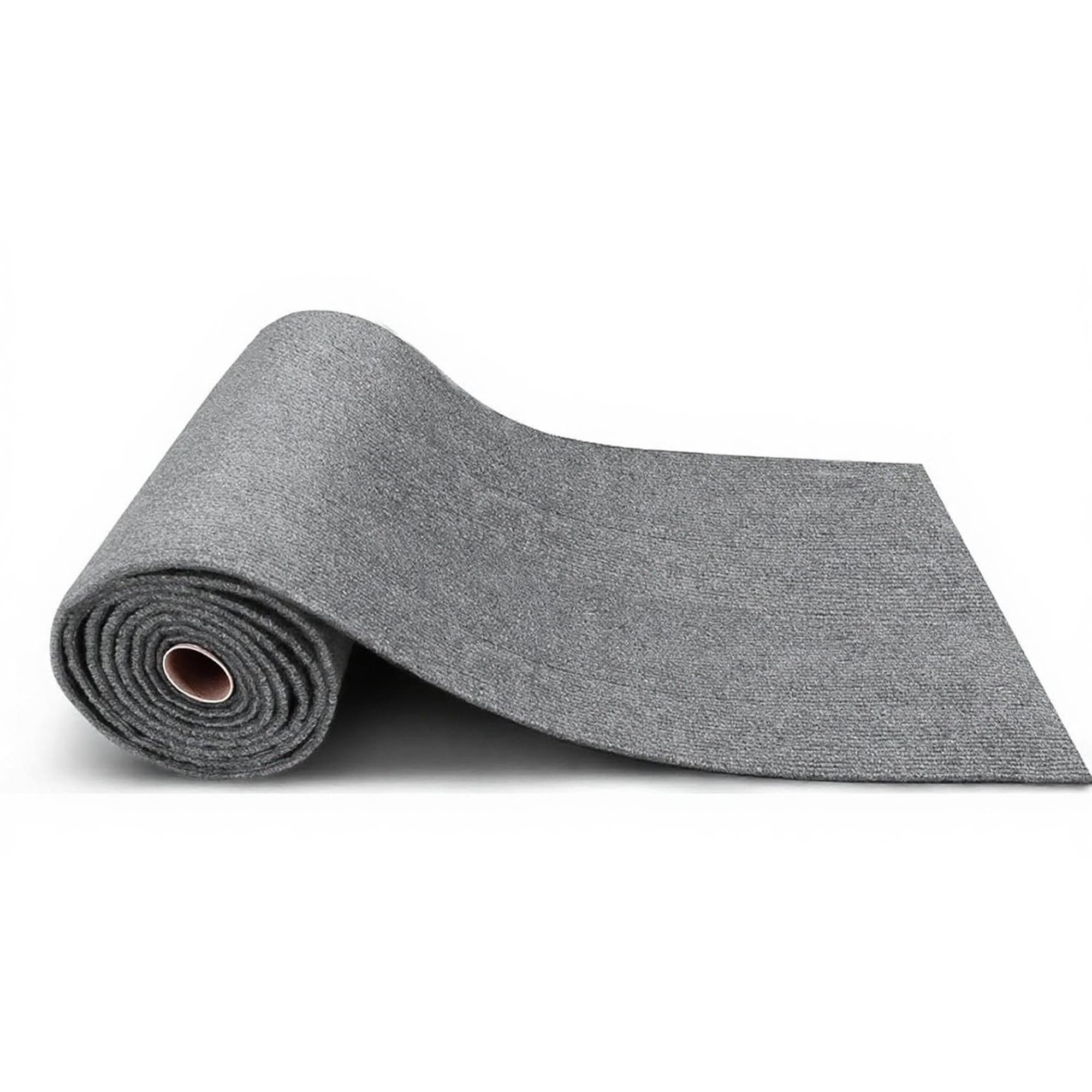 2 Scroll 40x200 cm Carpet Tiles, 1.6 SQM Self Adhesive Carpet Tile, Peel and Stick Floor Tiles, Soft Padded Non-Slip Hardwearing for Office, Home, Kitchen, Bedroom, Living Room (Light Grey)