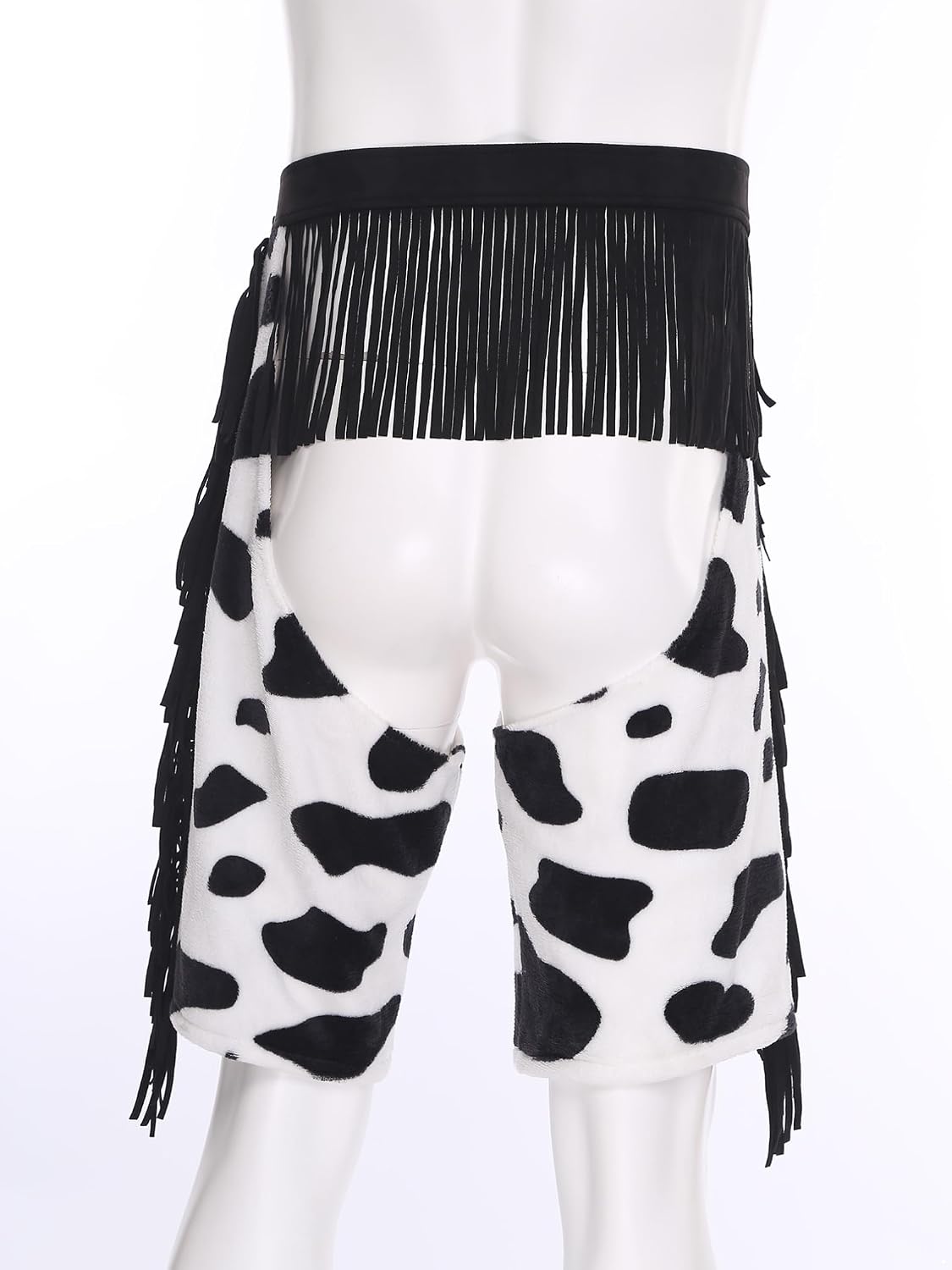 ranrann Men Rodeo Dress-up Adult Unisex Tassel Casual Pants Cosplay Costume Halloween Cowboy Chaps