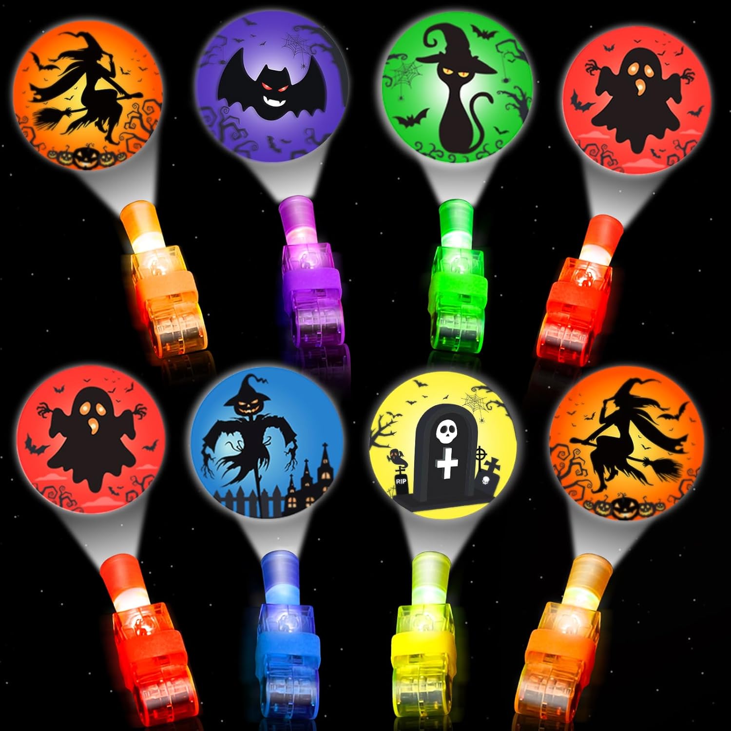 Halloween Party Favors for Kids Boys Girls 36 PCS LED Light Up Finger Lights Glow in the Dark Halloween Toys for Trick or Treat Gifts Halloween Goodie Bag Fillers Treats for Classroom Prizes Style 1