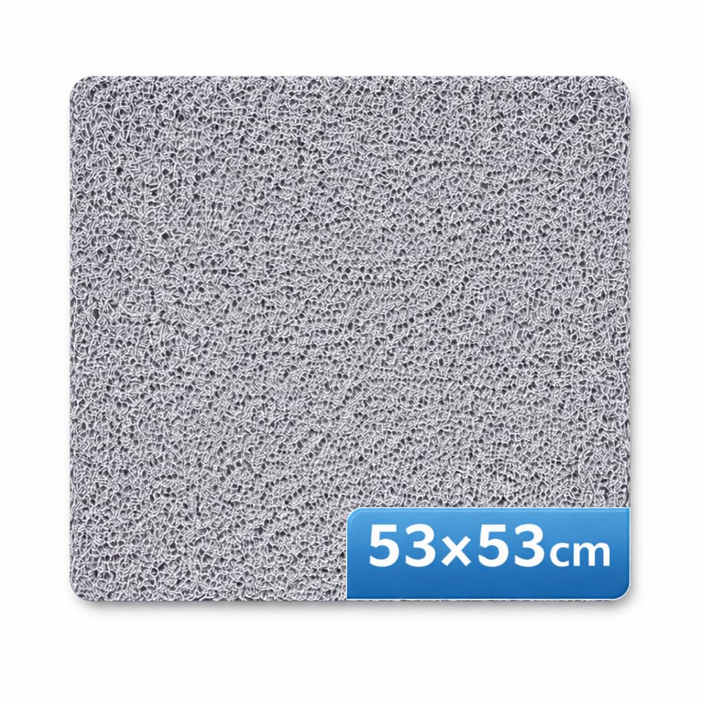 Tile Prime Grey Loofah Shower Mat Non Slip Anti Mould Pvc Bath Mat Quick Dry Washable Shower Mat (53 X 53 Cm (Square))