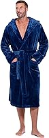 Vista 1 de Turquaz Plush Robes For Men, Soft Fuzzy Hooded Mens Bathrobes, Long Comfy Robe For Men