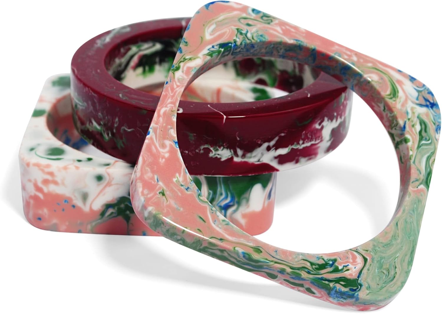 Pure Hands Floral in Fog - Handmade Acrylic | Resin Bracelet in Attractive Color Combinations for Women (2.6 Inches)