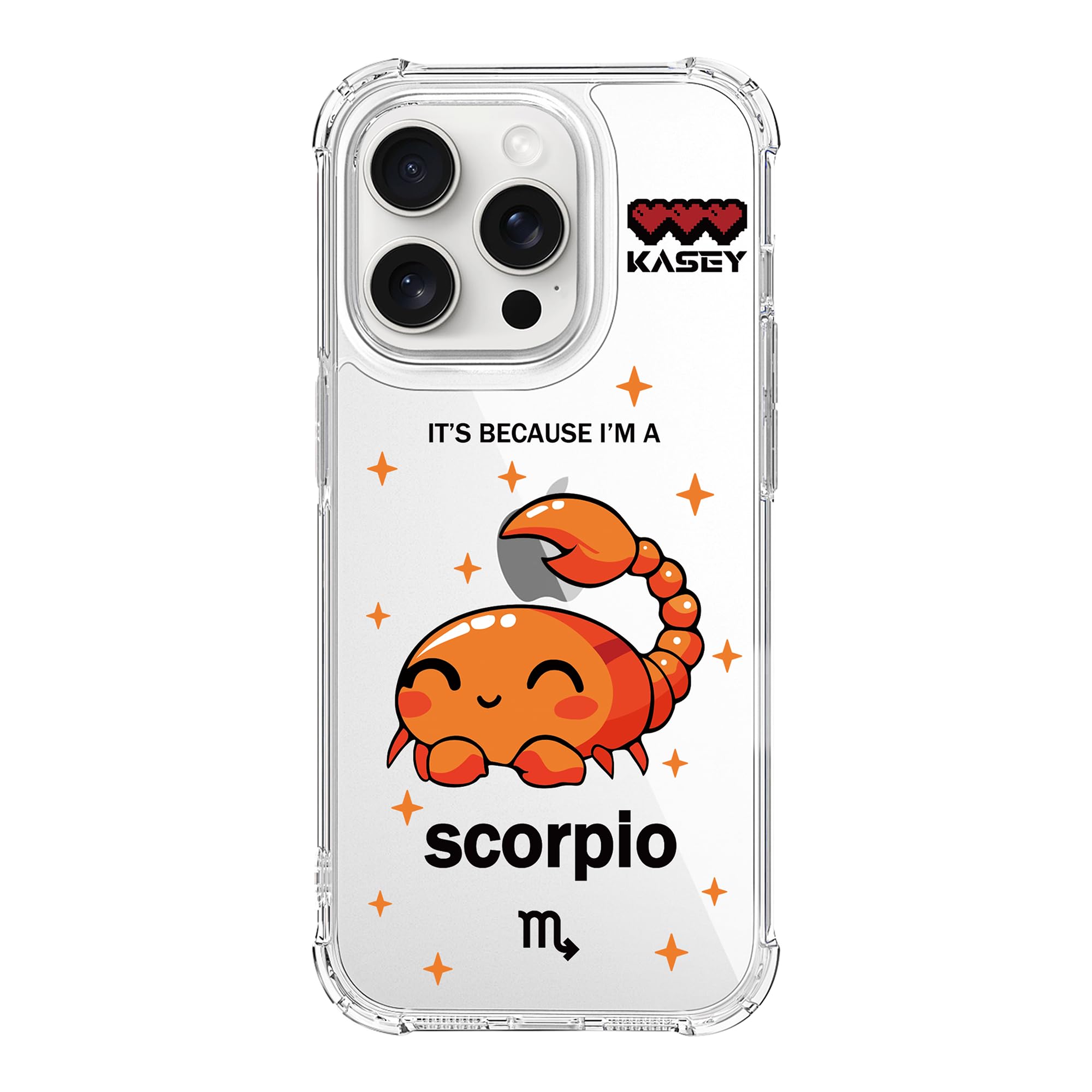 Coque iPhone 16 Pro Scorpion transparent idée cadeau zodiaque originale - 8